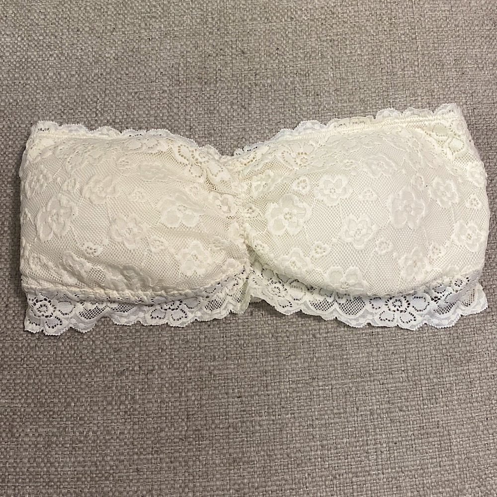 Saint Eve Natural Lace Strapless Bandeau Bralette L/XL